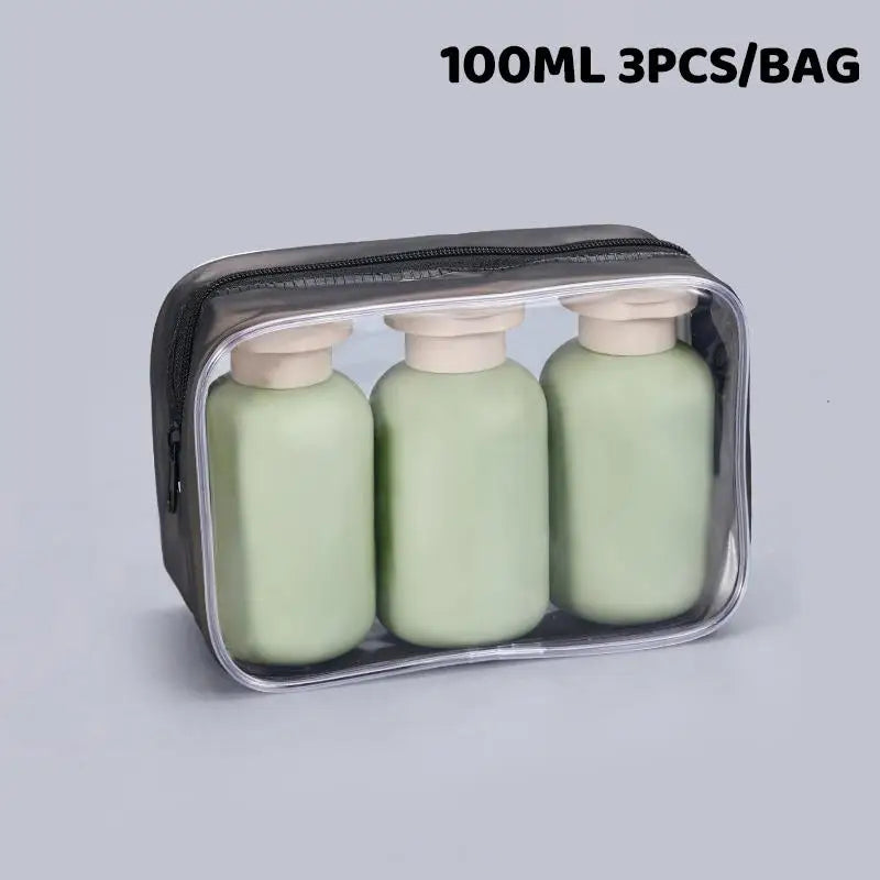 3-Pack 100ml Leakproof Travel Bottles | Refillable Squeeze Tubes Travel Bottle Set QXL A2