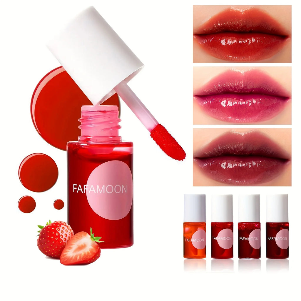 Fafamoon Fruity Lip Tint Gloss | Waterproof Liquid Lipstick Liquid Lip Tint Gloss QXL