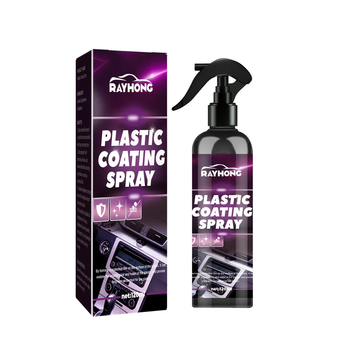 Car Interior Plastic Cleaner & Restorer Spray | Dashboard Care Car Interior Cleaner QXL 120ml
