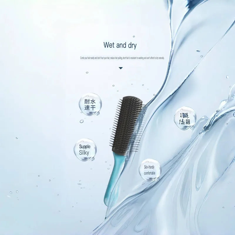 9-Row Curly Hair Massage Comb | Men & Women Styling Tool Hair Styling Comb QXL