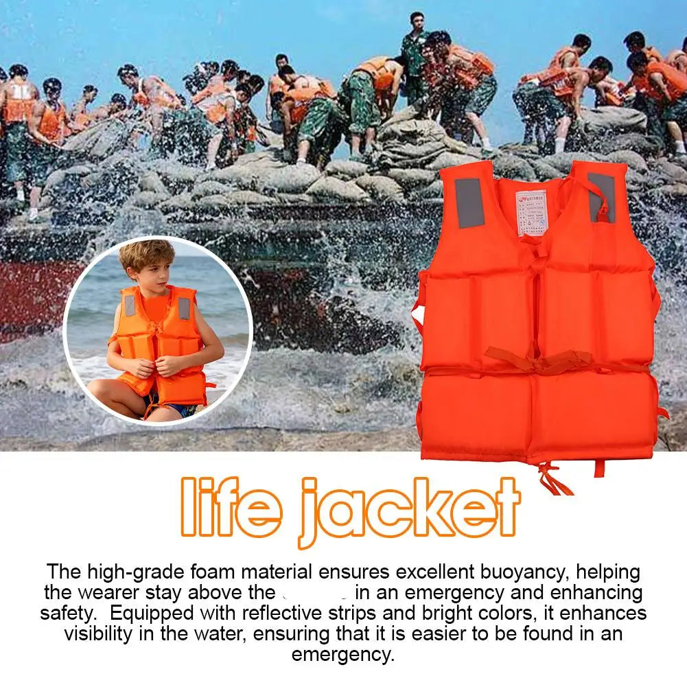 Orange Foam Life Jacket Vest | Adult Boating & Water Safety Foam Life Jacket QXL