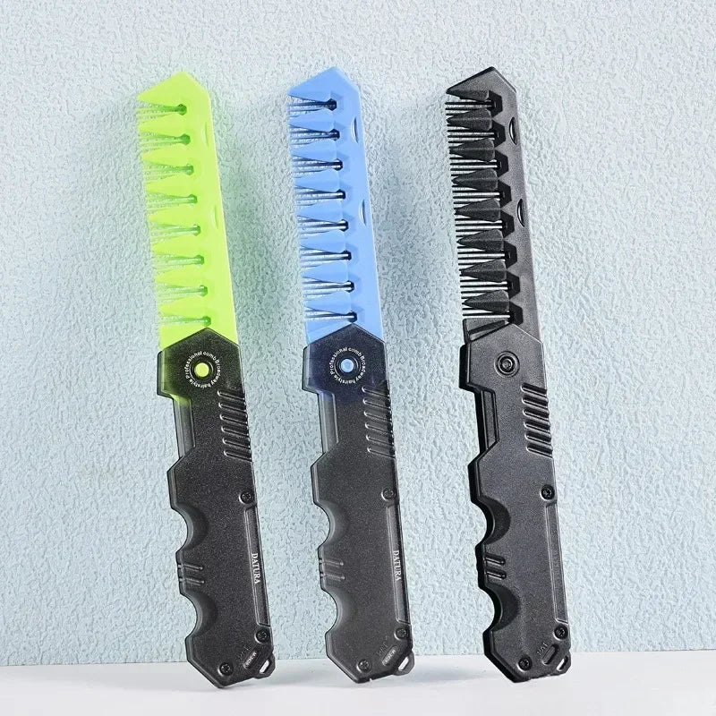Men's Folding Pocket Comb | Wide & Fine Tooth Hair & Beard Folding Pocket Comb QXL