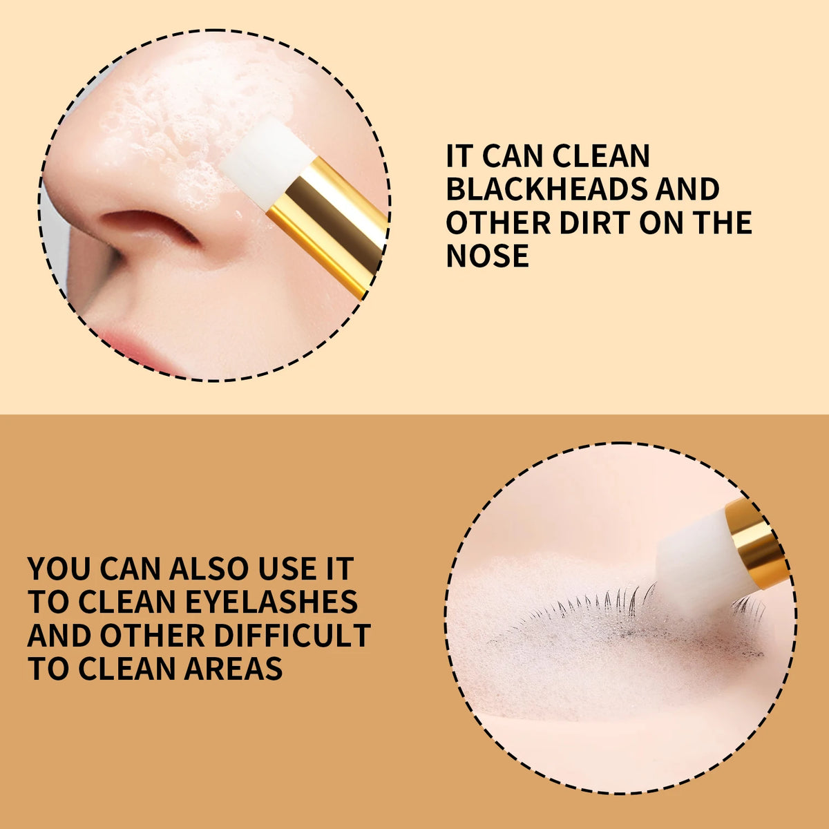 3-Pack Soft Nose & Lash Cleansing Brushes | Pore Cleanser Facial Cleansing Brush QXL