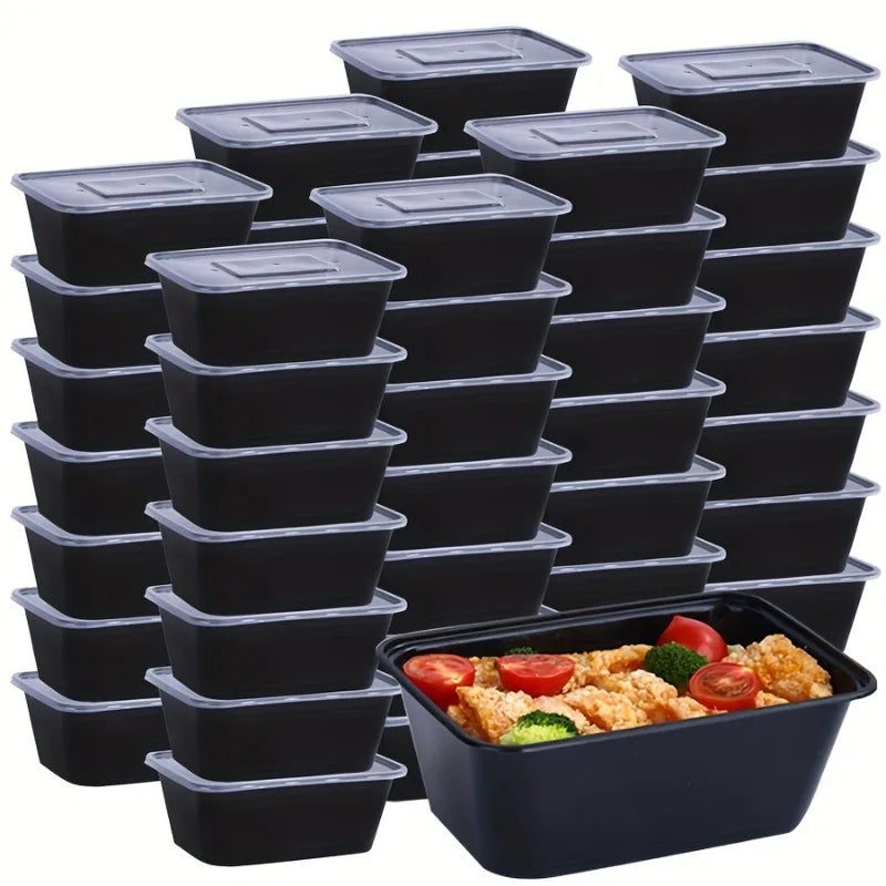 BPA-Free Black Stackable Leakproof Bento Boxes with Lids Food Storage Containers QXL