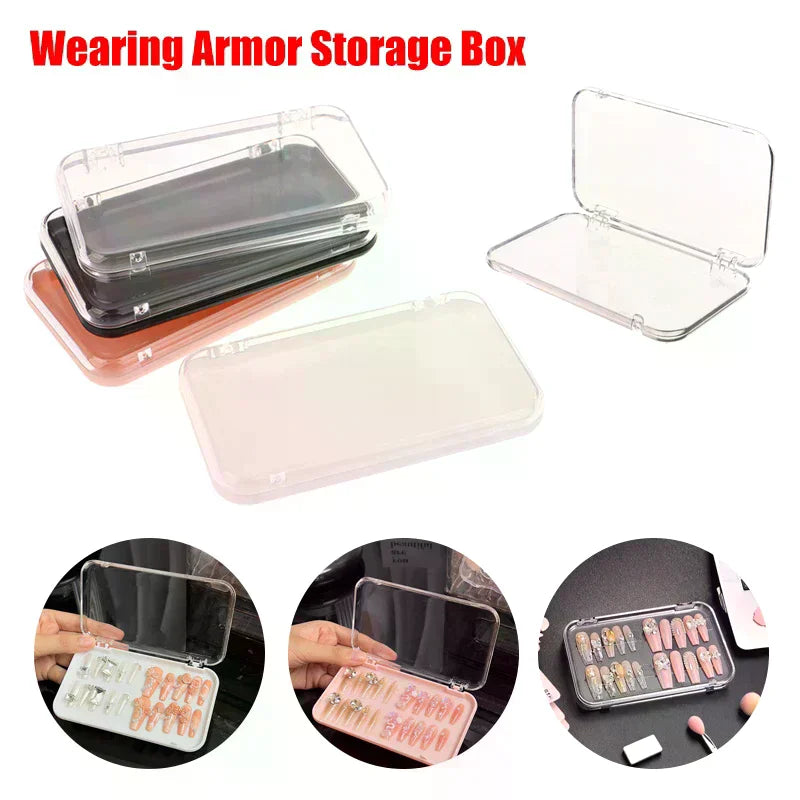 Clear Plastic False Nail Storage Box | Press-On Nail Case Nail Storage Case QXL