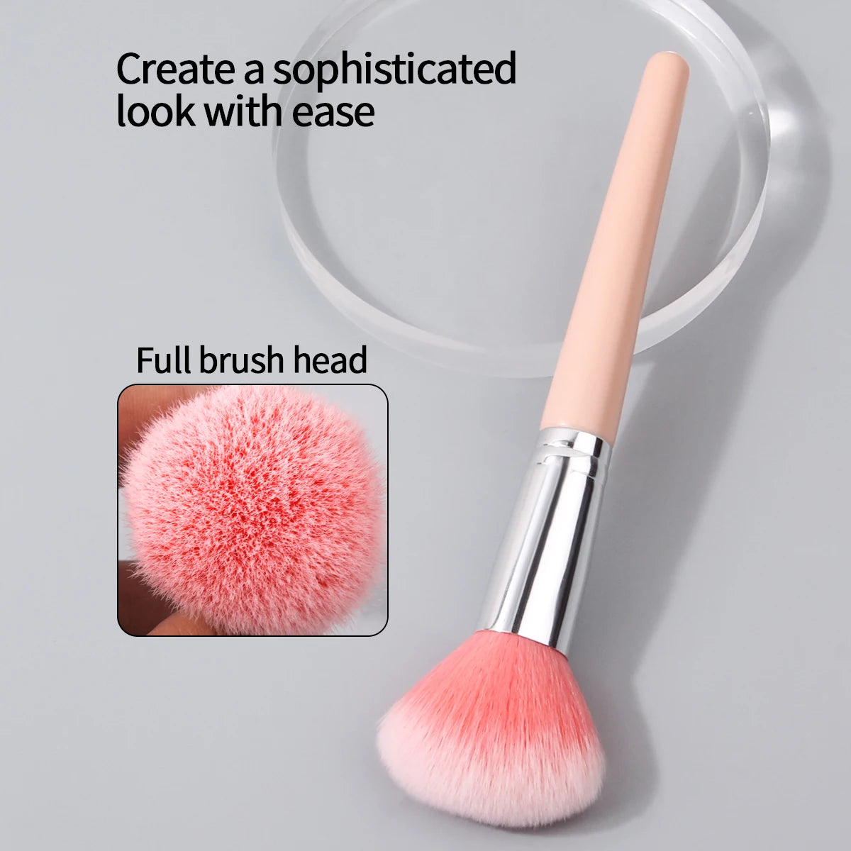 KOSSHOW Fluffy Powder Blush & Contour Makeup Brush Face Makeup Brush QXL Pink