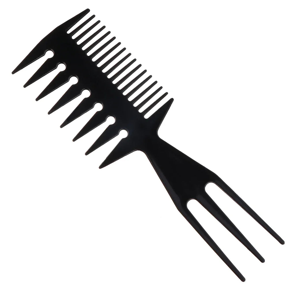 Double-Sided Fish Bone Hair Comb | Barber Dyeing Tool Hair Dyeing Comb QXL black