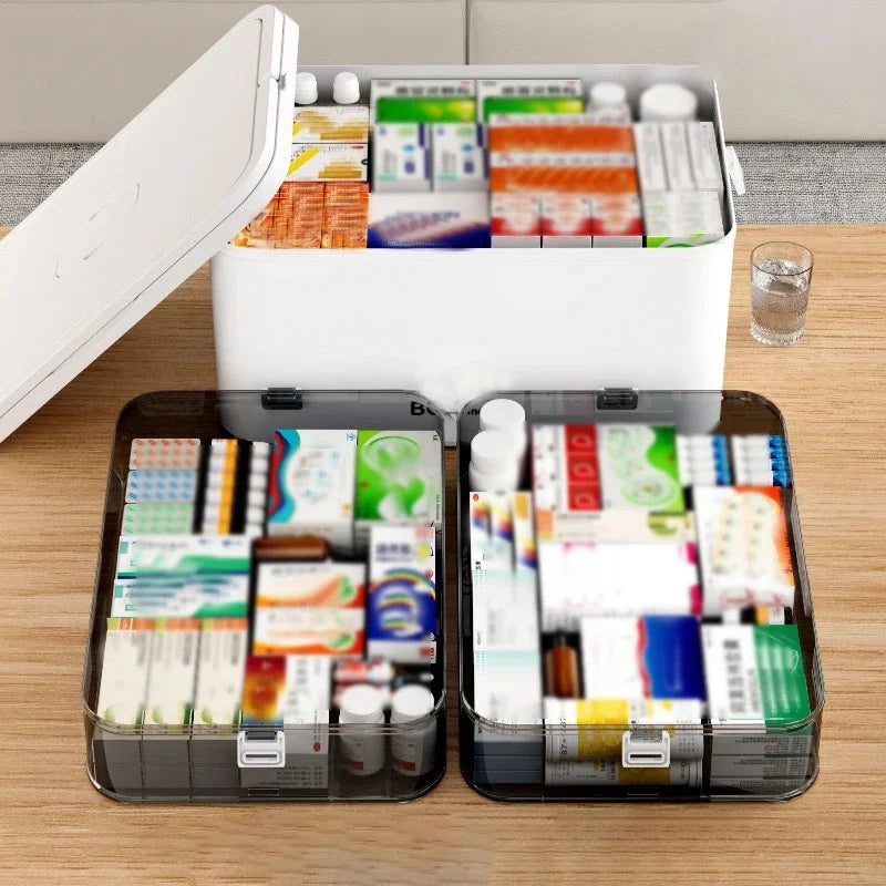 Waterproof Multi-Layer Pill Organizer Box | Large Capacity Pill Storage Organizer QXL