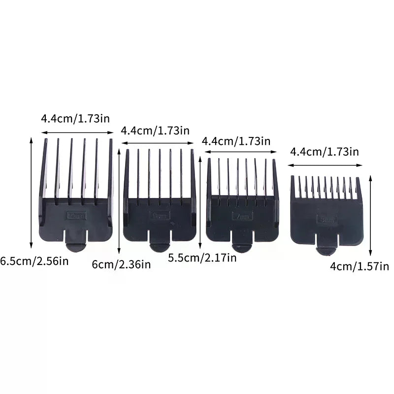 4-Pack Clipper Guard Comb Set | 3mm 7mm 9mm 12mm Attachments Clipper Guard Combs QXL
