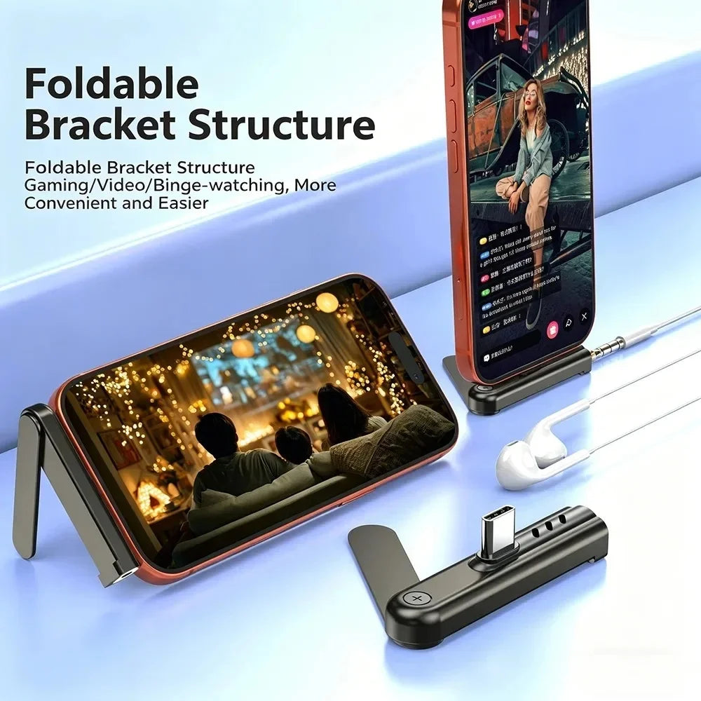 USB-C to 3.5mm Audio Adapter with Phone Stand Bracket USB-C Audio Adapter QXL