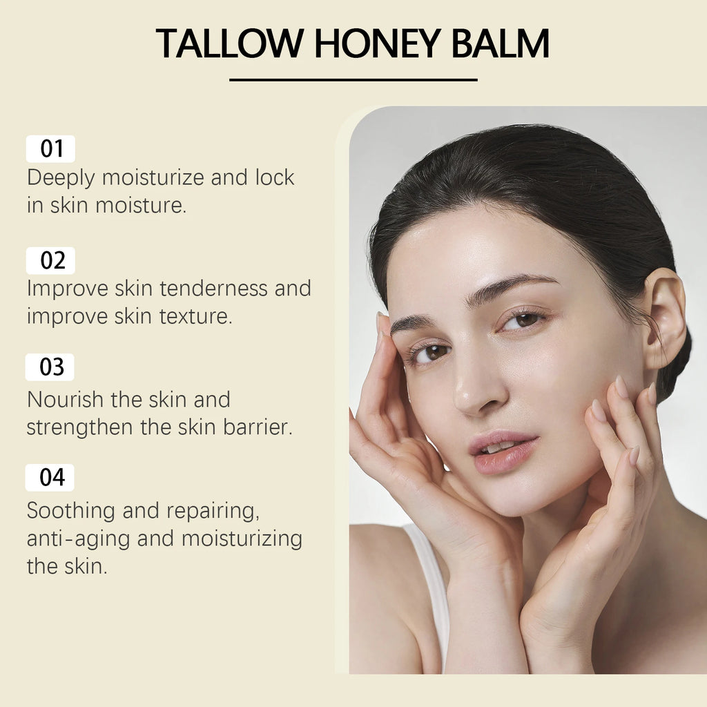 WOODSLEEP Tallow Honey Balm – Moisturizing Face Cream 60g Face Moisturizer Balm QXL