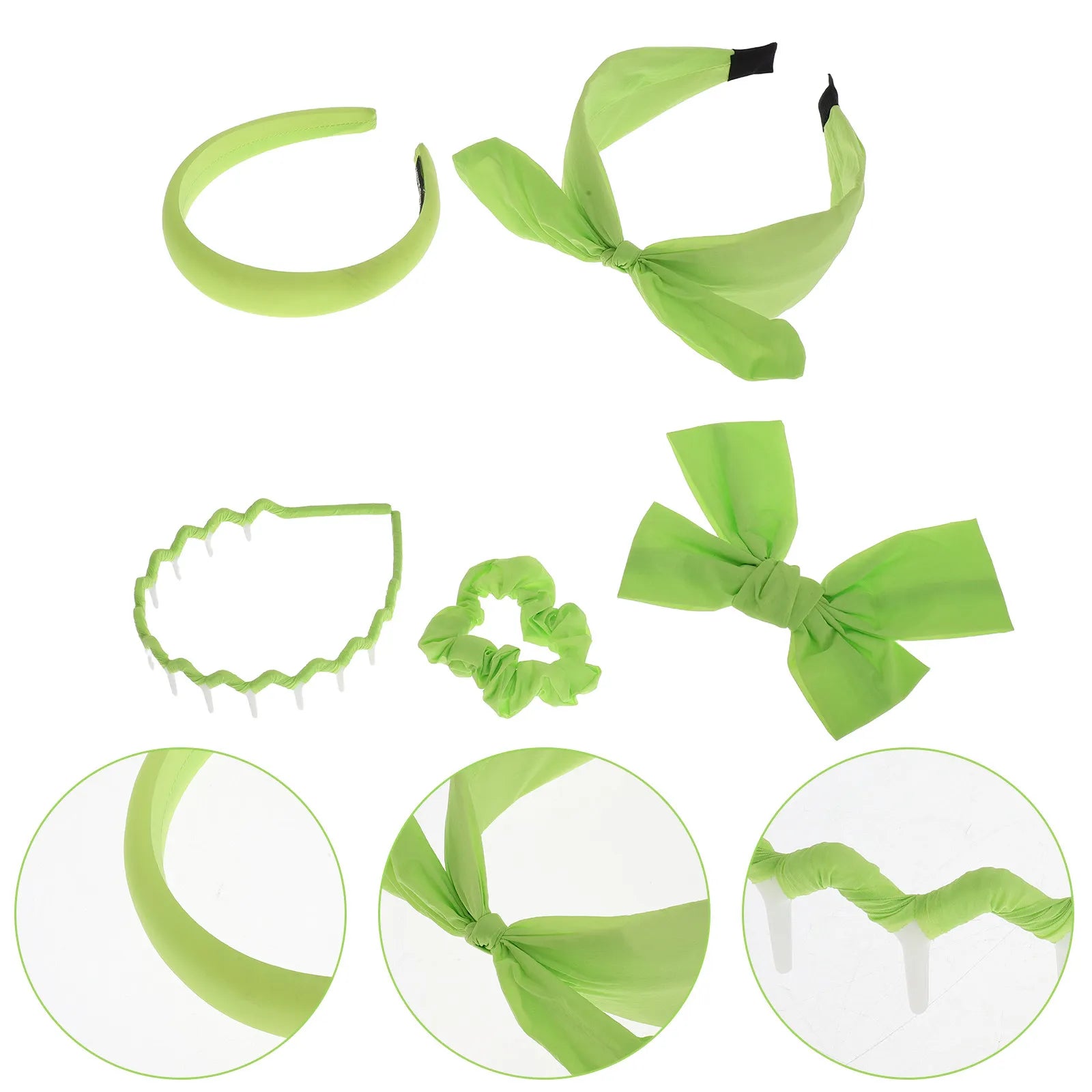 5-Pc Bow Headband & Scrunchie Set | Spa, Makeup & Skincare Hair Accessory Set QXL