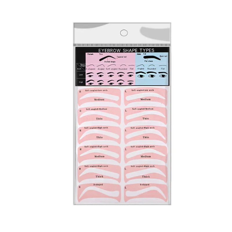 4-Sheet Reusable Eyebrow Stencils & Brow Shaping Tool Set Eyebrow Stencil Set QXL