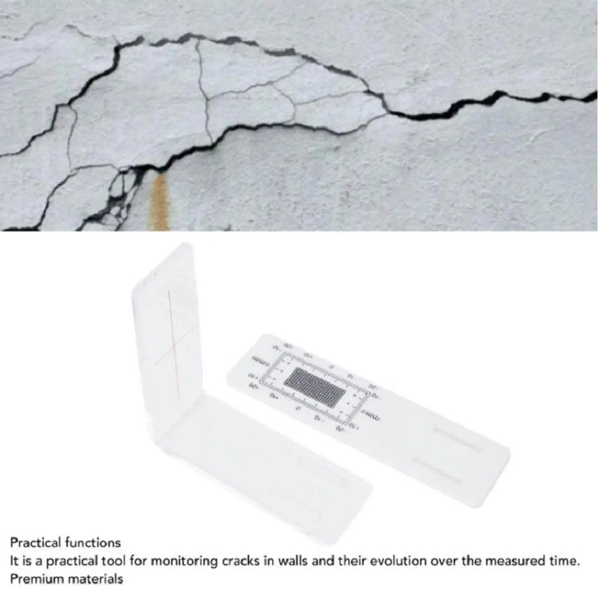 L-Shape Acrylic Crack Monitor | Wall Crack Detection Gauge Crack Monitoring Gauge QXL
