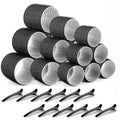 30-Piece Heatless Hair Roller Set with Clips | Self-Grip Curlers Heatless Hair Rollers QXL Black 30pcs