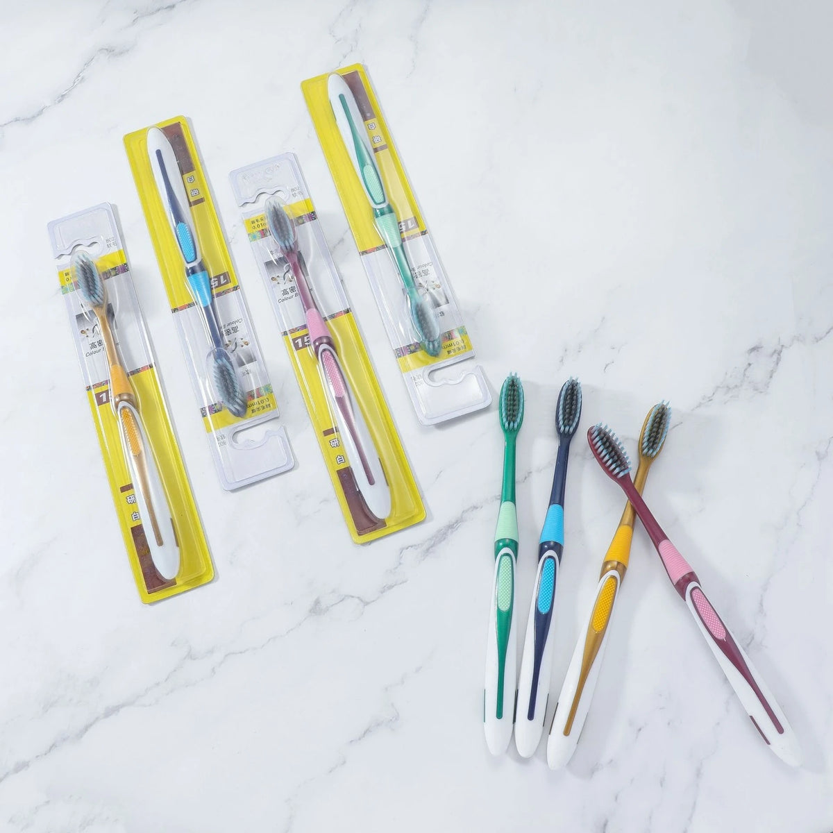 3-Pack Soft Bristle Adult Toothbrush Set | Large Brush Head Manual Toothbrush Set QXL