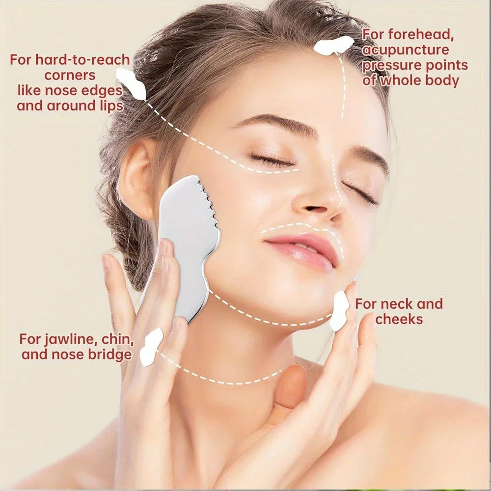 4-Piece Facial Beauty Set | Ice Roller, Gua Sha & Face Brush Facial Skincare Tool Set QXL
