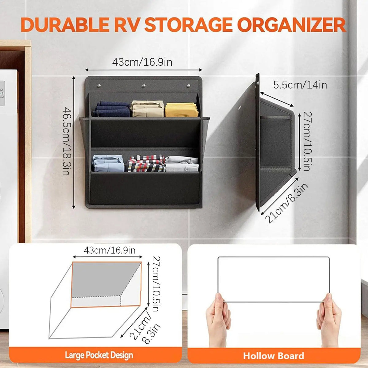 Wall-Mount Adhesive Shoe Rack | Space-Saving RV Organizer Wall Shoe Organizer QXL