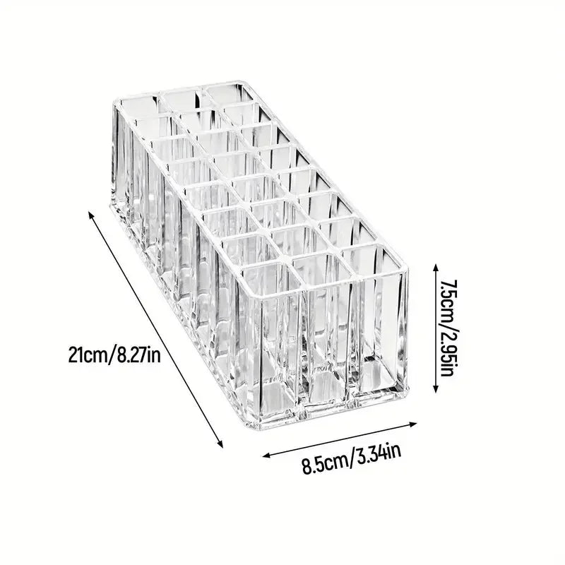 24-Slot Clear Acrylic Makeup Brush & Lipstick Organizer Makeup Organizer QXL