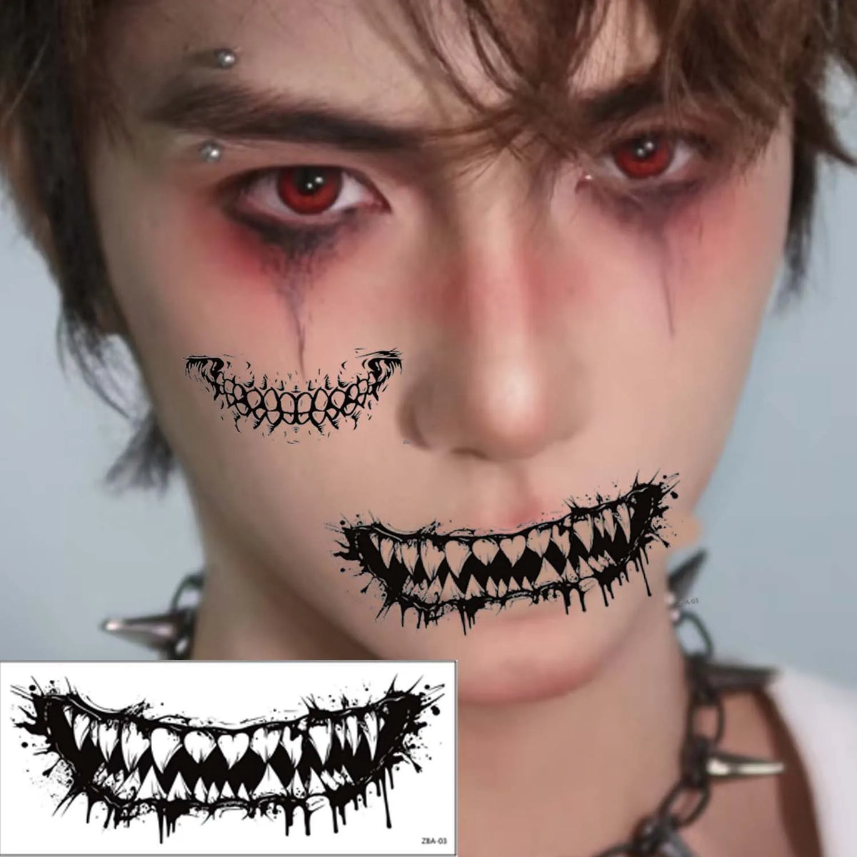 Halloween Big Mouth Temporary Tattoo Stickers – 1 or 10 Sheets Temporary Tattoo Stickers QXL