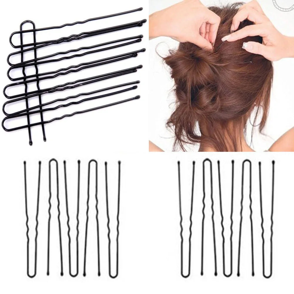 50-Pack Black U-Shaped Wave Hair Pins & Barrette Clips Hair Pins & Clips QXL