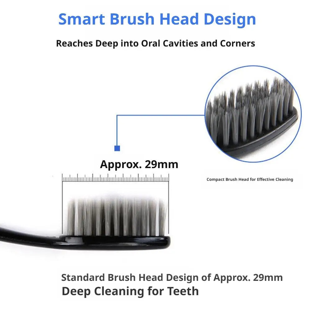 10-Pack Bamboo Charcoal Toothbrush Set | Ultra-Soft Bristles Toothbrush Set QXL