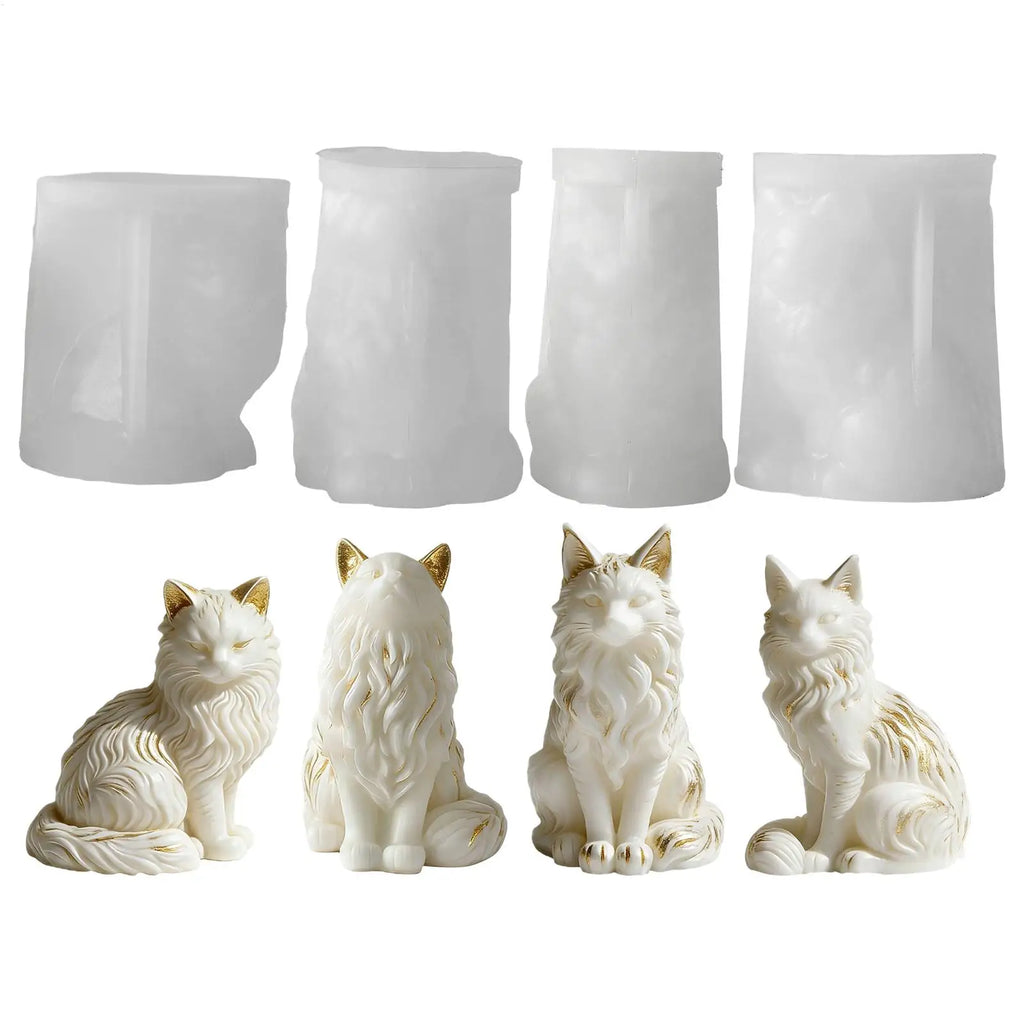3D Sitting Cat Silicone Resin Mold | Candle, Soap & Craft Silicone Craft Mold QXL