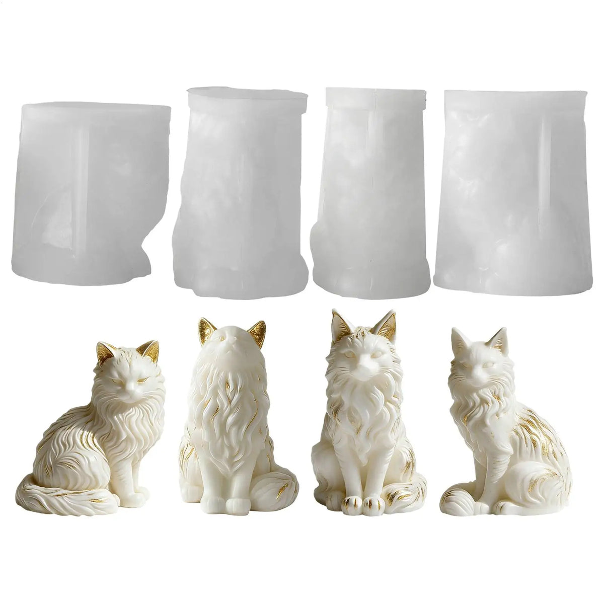 3D Sitting Cat Silicone Resin Mold | Candle, Soap & Craft Silicone Craft Mold QXL
