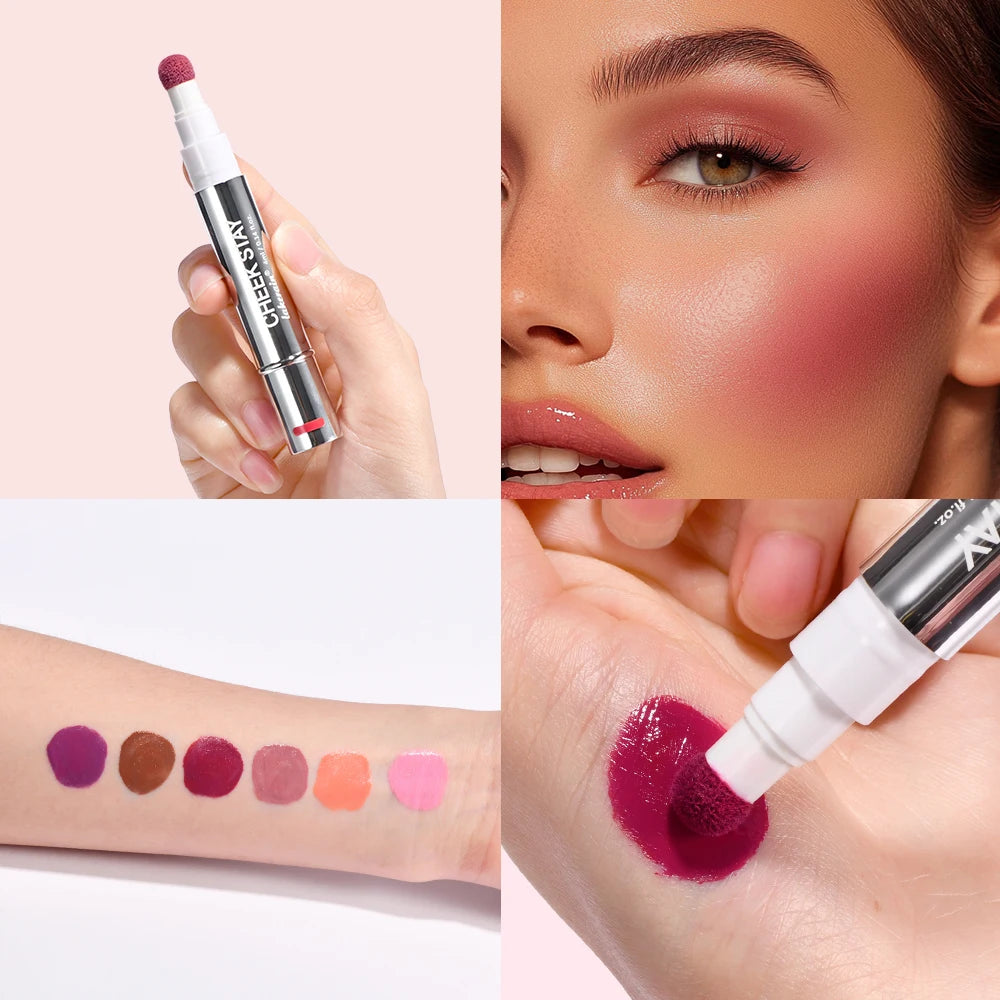 Liquid Blush Stick Sponge Tip | 6 Matte Shades Waterproof Liquid Blush Stick QXL