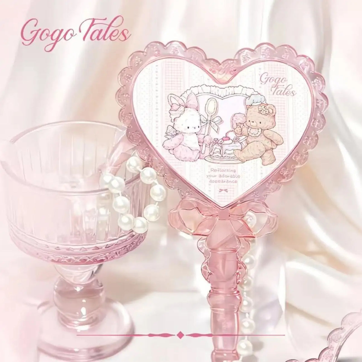Heart-Shaped Handheld Makeup Mirror | Portable Desktop Mirror Makeup Mirror QXL Thumping Sweetheart