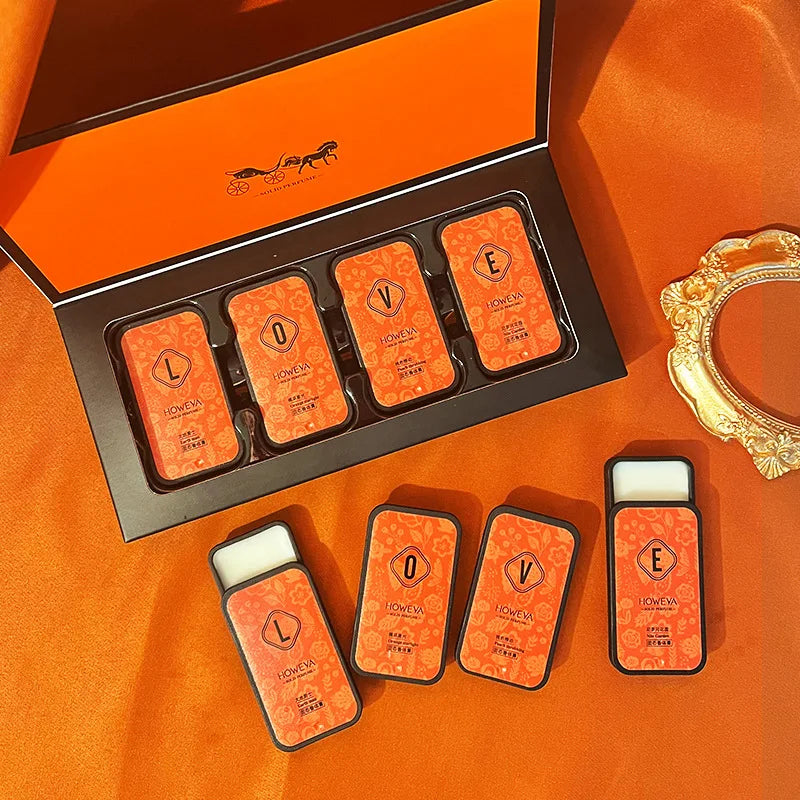 4-Piece Solid Perfume Set | Floral & Fruity Portable Fragrance Solid Perfume Set QXL 4pcs