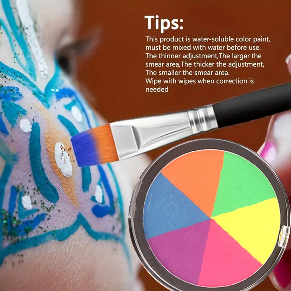 6-Color Fluorescent Face & Body Paint | Halloween Cosplay Face & Body Paint QXL