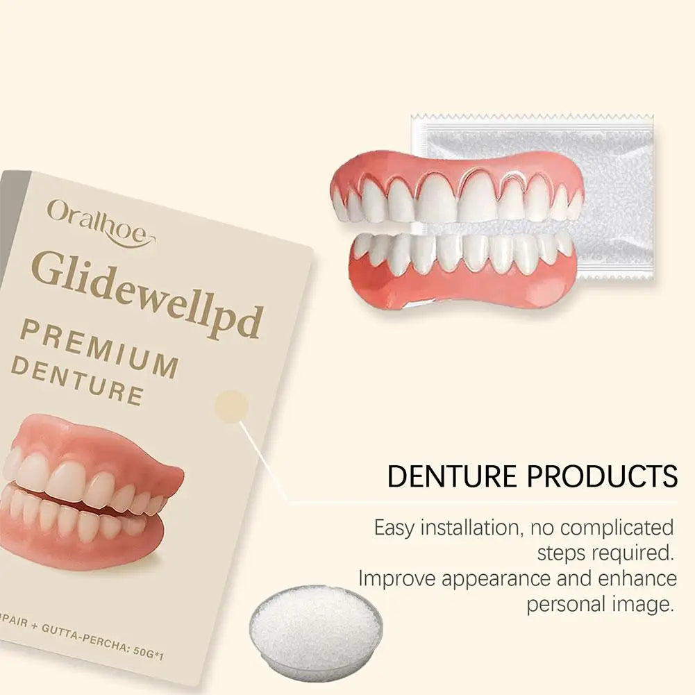 Reusable Silicone Veneer Dentures Set – Upper & Lower Silicone Veneer Dentures QXL