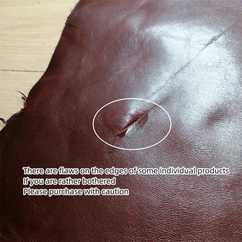 Red-Brown Oil-Wax Top-Grain Sheepskin Leather 0.7–1.2mm DIY Leather Hide Fabric QXL