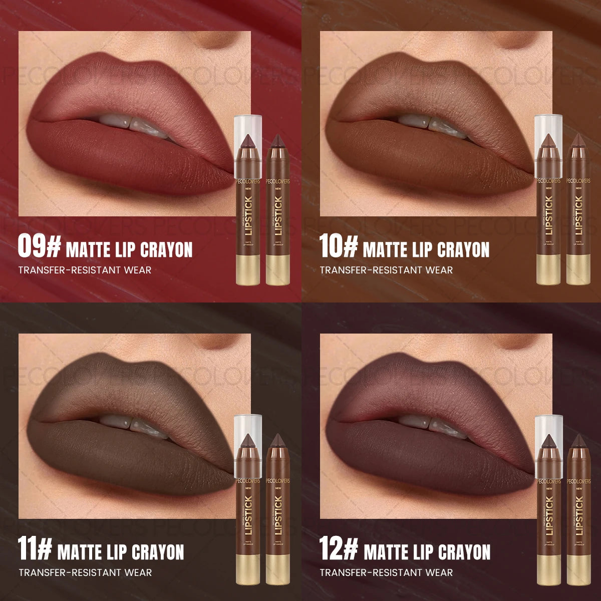 PECOLOVERS Brown Lip Liner Pencil | High-Pigment Contour Lip Liner Pencil QXL