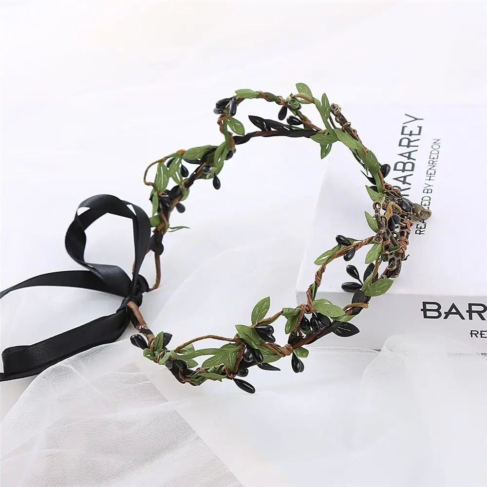 Black Green Antler Crown | Forest Fairy Headpiece for Women Costume Headpiece QXL