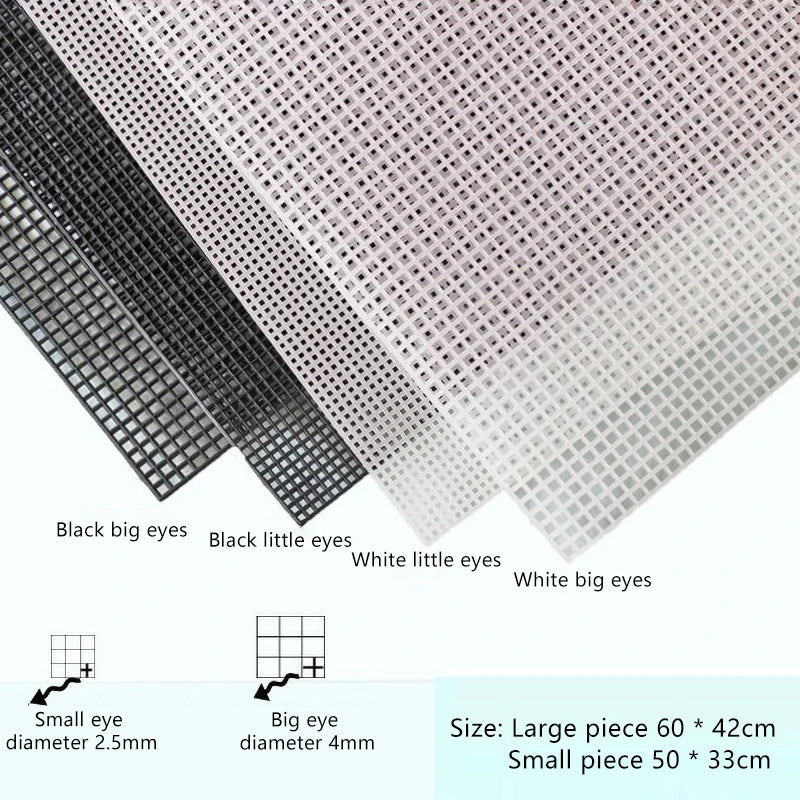 Plastic Mesh Cloth for Latch Hook Bags & Rug Crafts | 7 Sizes Craft Mesh Canvas QXL