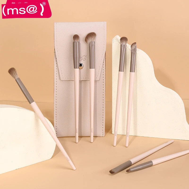 7-Piece Milk Coffee Eye Shadow & Detail Makeup Brush Set Eye Makeup Brush Set QXL