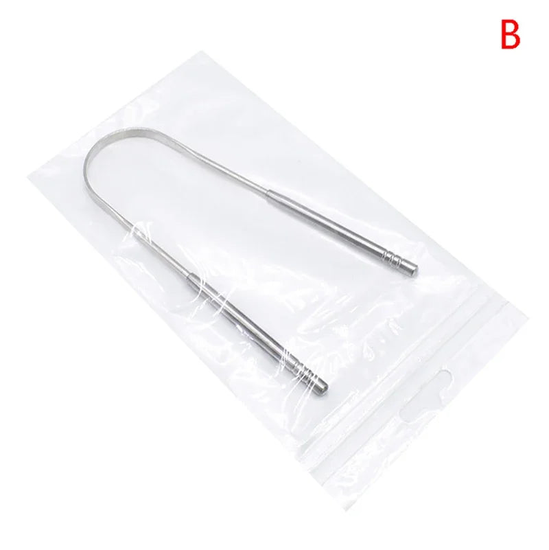 2-Pack Stainless Steel Tongue Scraper | Fresh Breath Tool Tongue Scraper Set QXL B