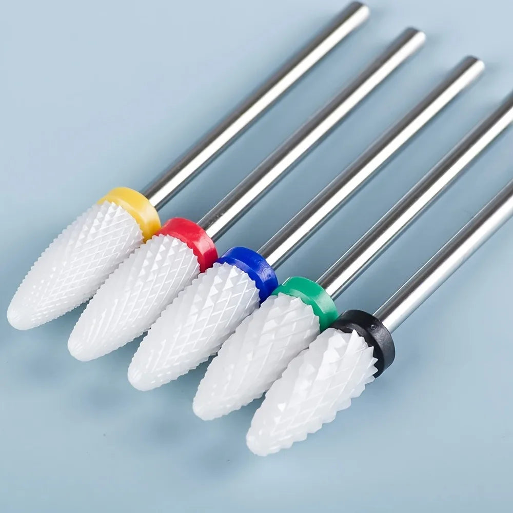 5-Pc Ceramic Nail Drill Bit Set | Gel Removal & Pedicure Nail Drill Bit Set QXL