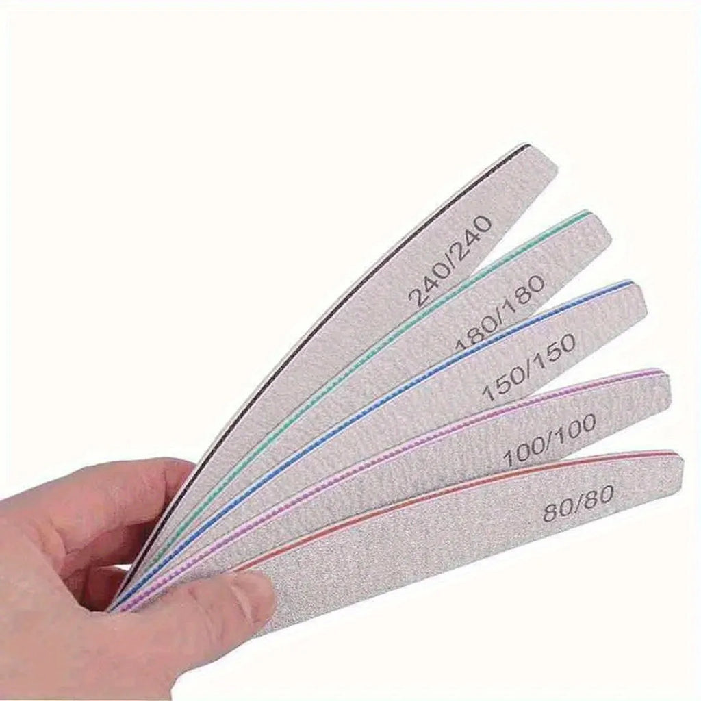 Professional Half Moon Nail Files | Sanding & Shaping Set Nail File Set QXL