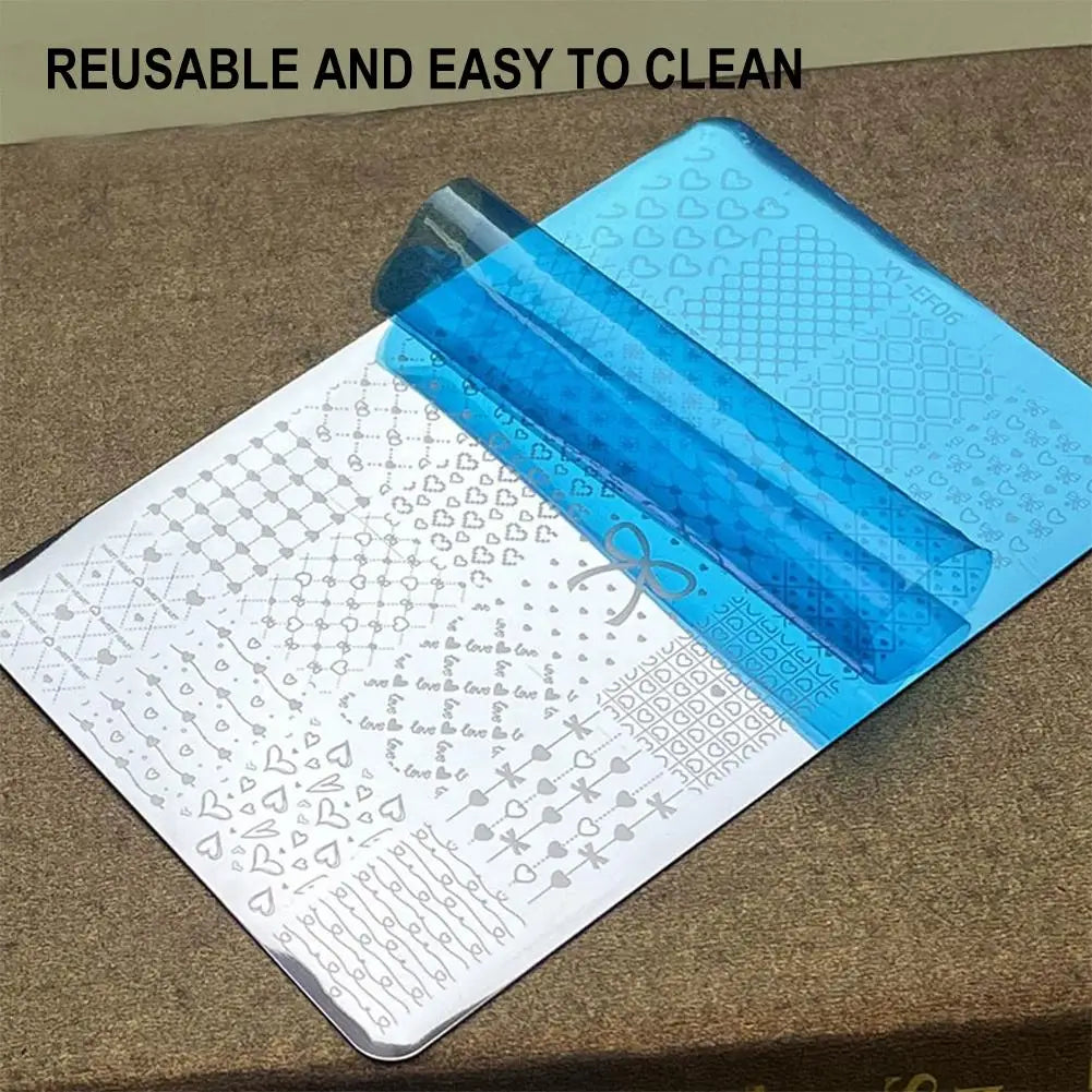 3D Lace Bow Nail Stamping Plate | Elegant Manicure Template Nail Stamping Plate QXL