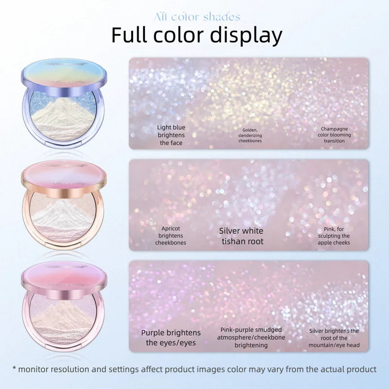 TRUTHKEY Three-Color 3D Face Highlighter Powder – Pearlescent Glow Face Highlighter Powder QXL