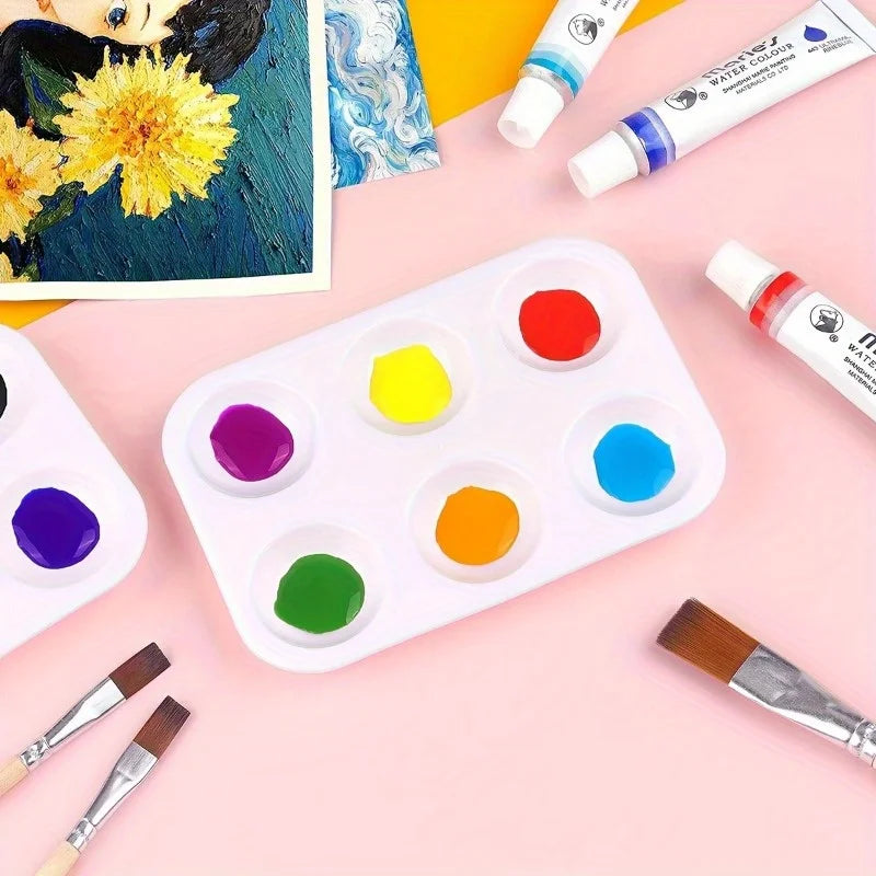 2-Pack White Watercolor Paint Palette Trays | Artist Pigment Tray Watercolor Paint Palette QXL