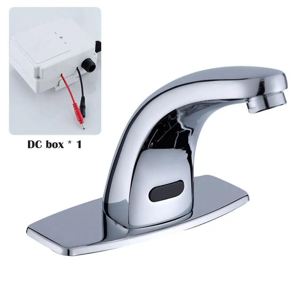 Touchless Sensor Faucet | Automatic Infrared Basin Tap Sensor Basin Faucet QXL silvery