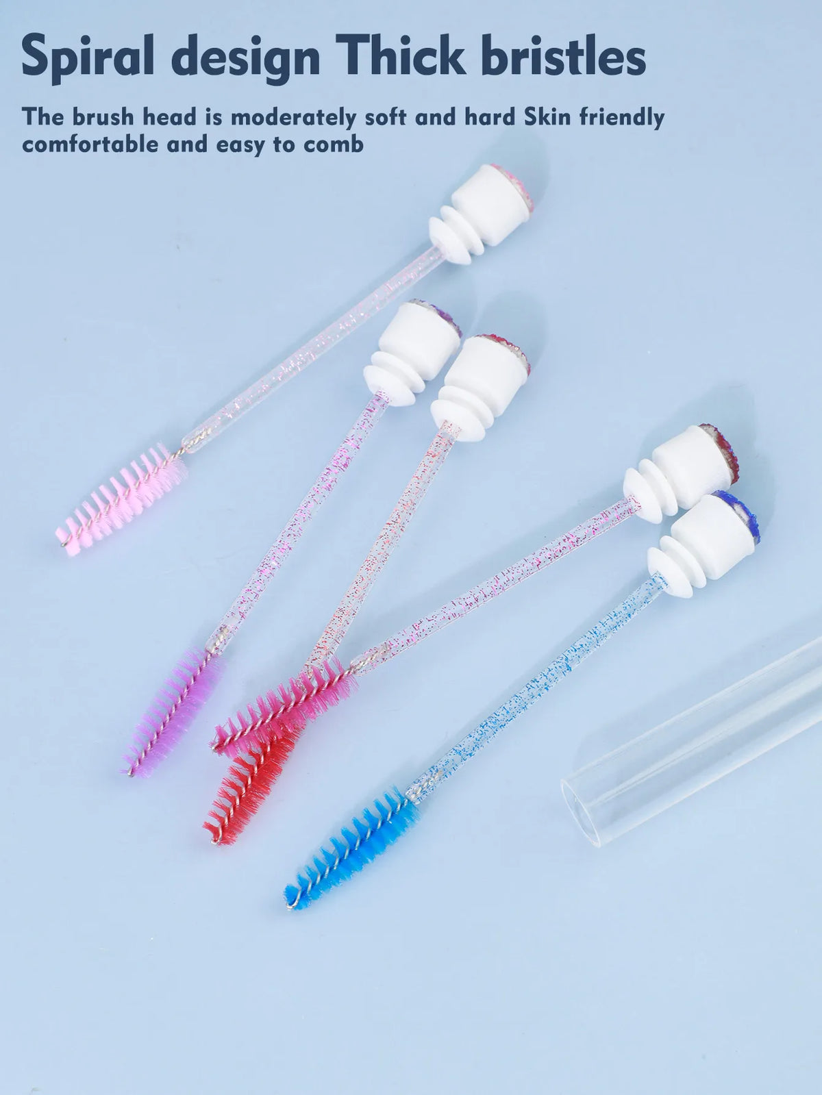 Disposable Crystal Mascara Wands & Eyebrow Comb – 5/10 Pack Disposable Mascara Wand QXL