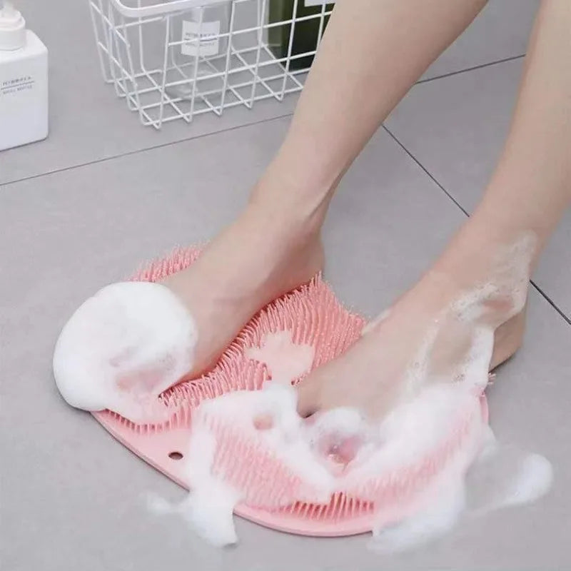 Exfoliating Foot Brush & Back Scrubber | Anti-Slip Suction Cup Foot & Body Scrubber QXL