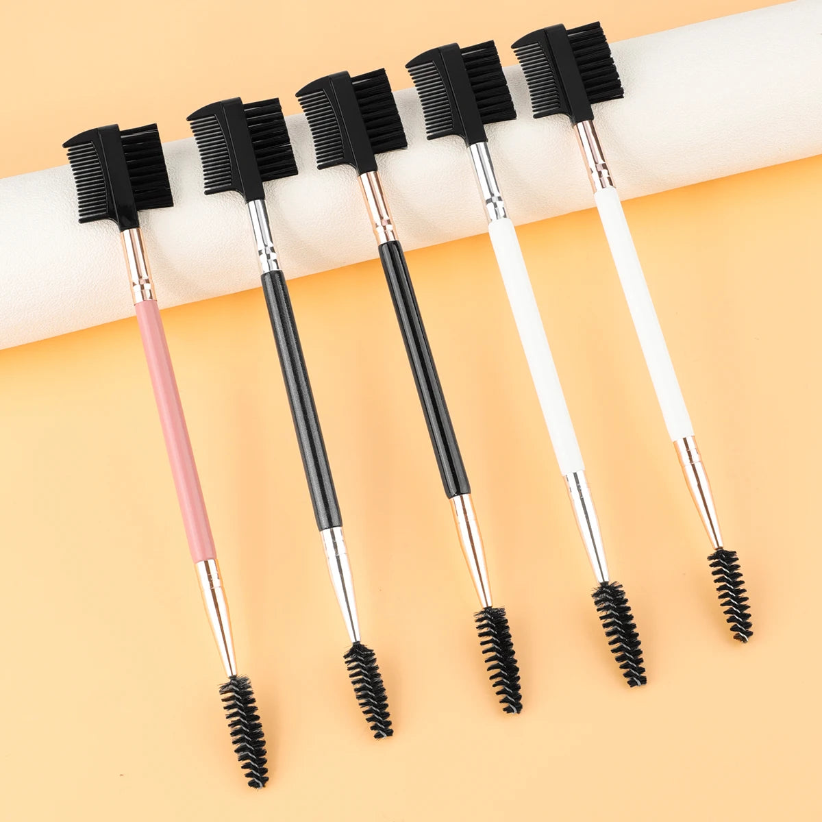 3-Head Spoolie Eyebrow & Eyelash Brush Set | 1/2/5 Pack Spoolie Brush Set QXL