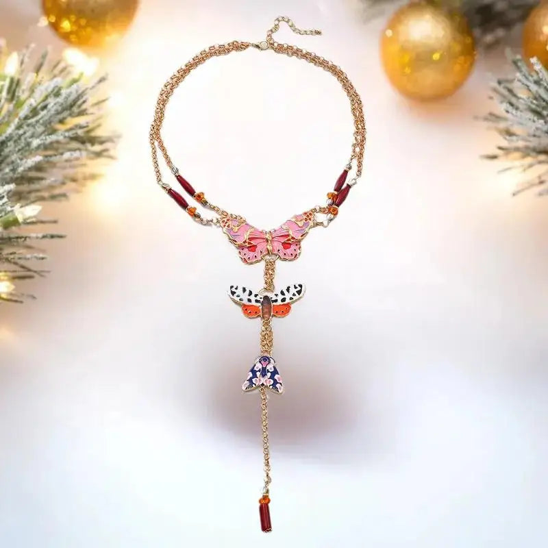 Multilayer Chain Butterfly Pendant Necklace | Boho Style Pendant Necklace QXL