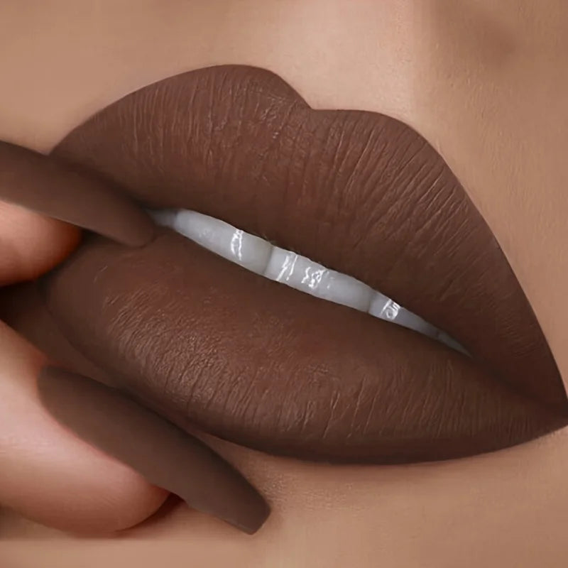 BEAUTY GLAZED Matte Dark Brown Lipstick | Long-Lasting Matte Lipstick QXL